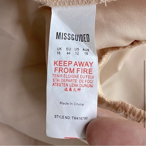 Missguided Champagne Satin Drapey Open Front Bodysuit 12 - Picture 4 of 12